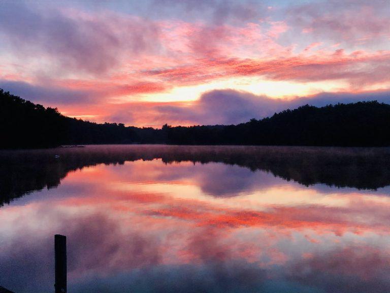 lake at sunset